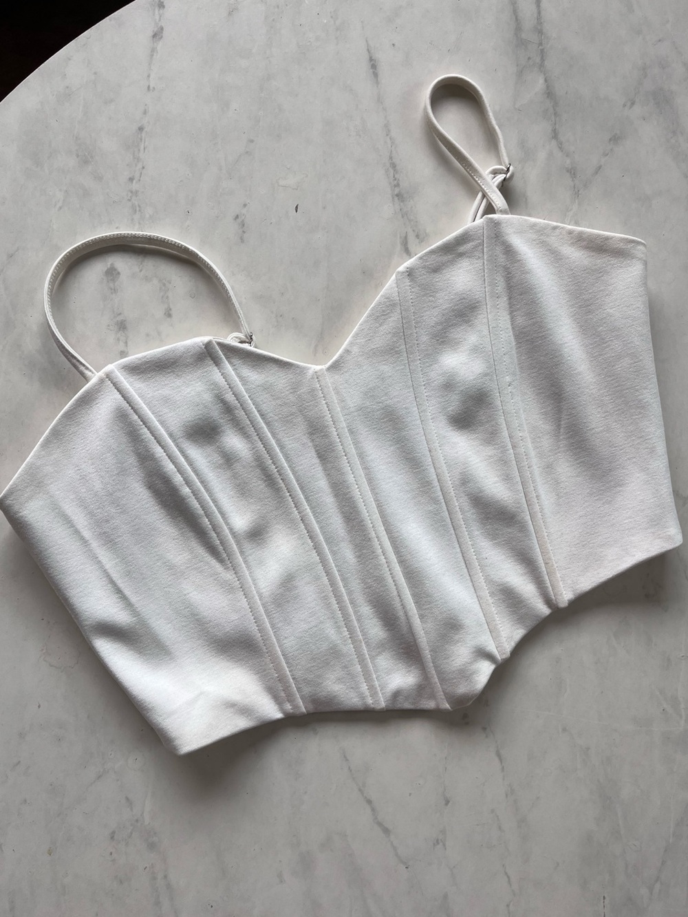 Lulu’s White Structured Corset Crop Top